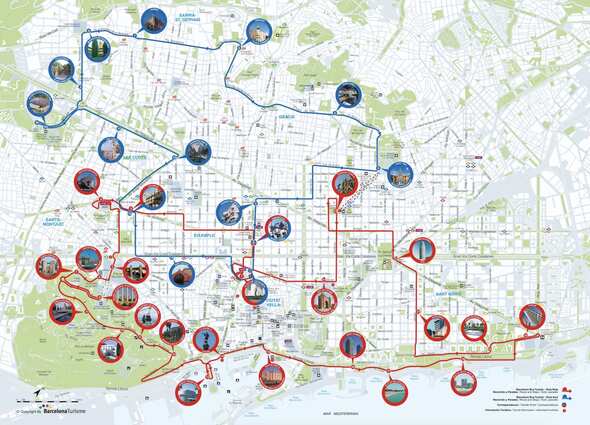 Mappa Bus Turistico Barcellona 2026